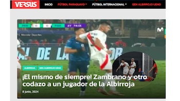 Portal paraguayo Versus criticó a Carlos Zambrano por codazo sobre Adam Bareiro