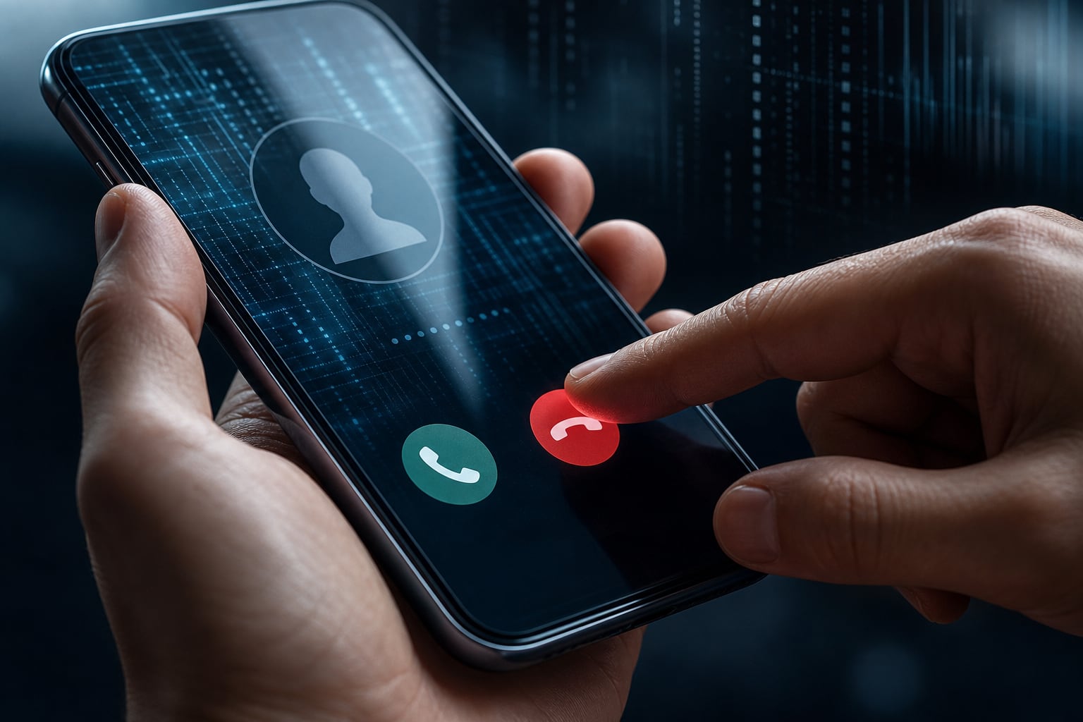 Un usuario presiona el botón de finalizar llamada en la pantalla de un teléfono inteligente para interrumpir la comunicación. (Imagen Ilustrativa Infobae)