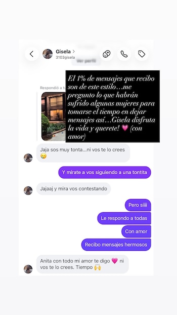 Anita Espasandín mostró una cita con Benjamín Vicuña y una seguidora la cruzó: el ida y vuelta que terminó en las historias
