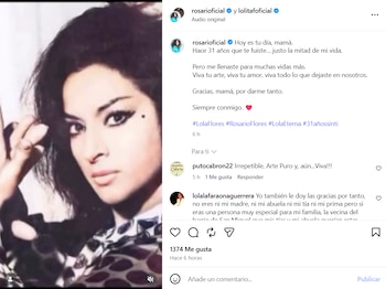 Rosario Flores recuerda a su madre, Lola Flores, con una publicación en su cuenta de Instagram
