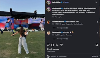 Hailey Bieber compartió cómo pasó su fin de semana en Coachella mientras apoyaba a Justin Bieber. (Instagram)
