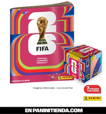 La caja de 104 sobres de láminas en la tienda oficial de Panini vale $520.000 - crédito Panini