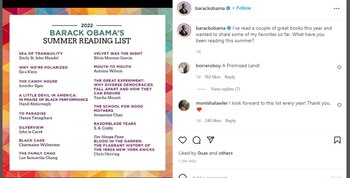 Playlist de Barack Obama. Foto: Instagram @barackobama