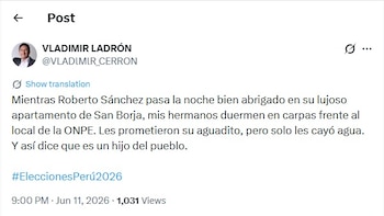 Vladimir Cerrón y la polémica a Roberto Sánchez: “Mientras el congresista descansa, seguidores duermen afuera del JNE”