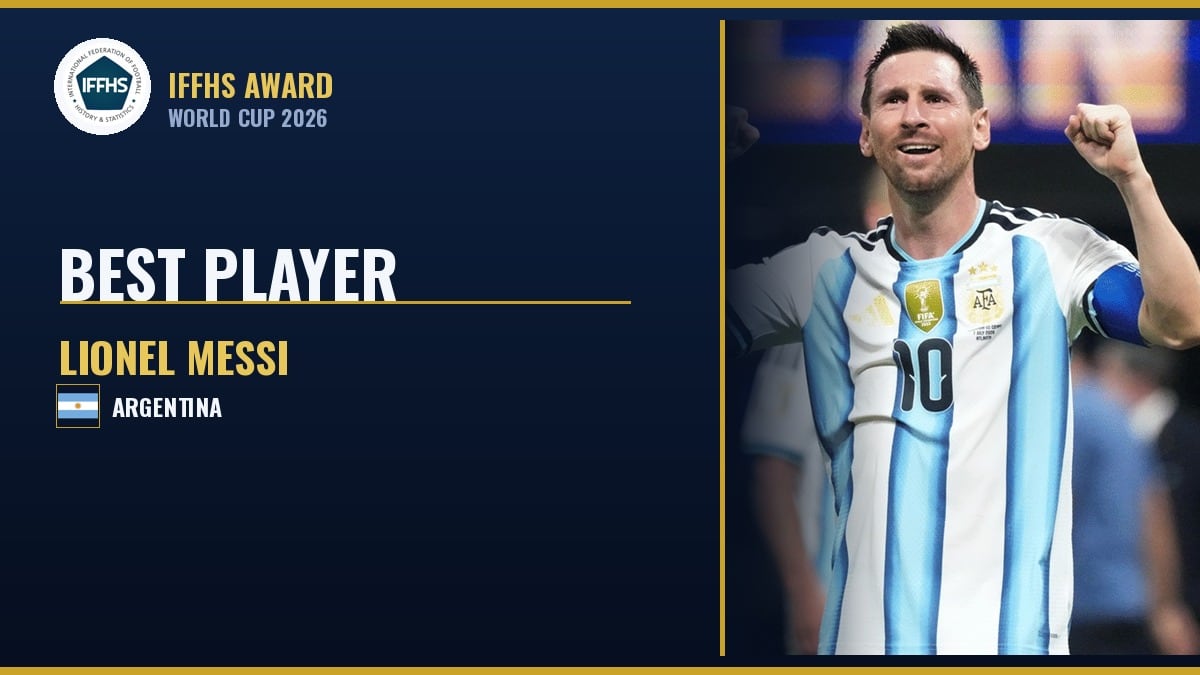 Federación Internacional de Historia y Estadísticas del Fútbol (IFFHS) designó a Lionel Messi como el Mejor Jugador del Mundial 2026