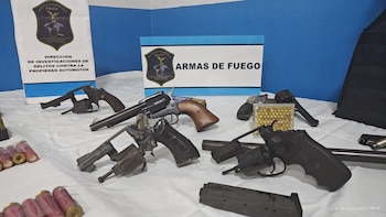 Revólveres de la banda de