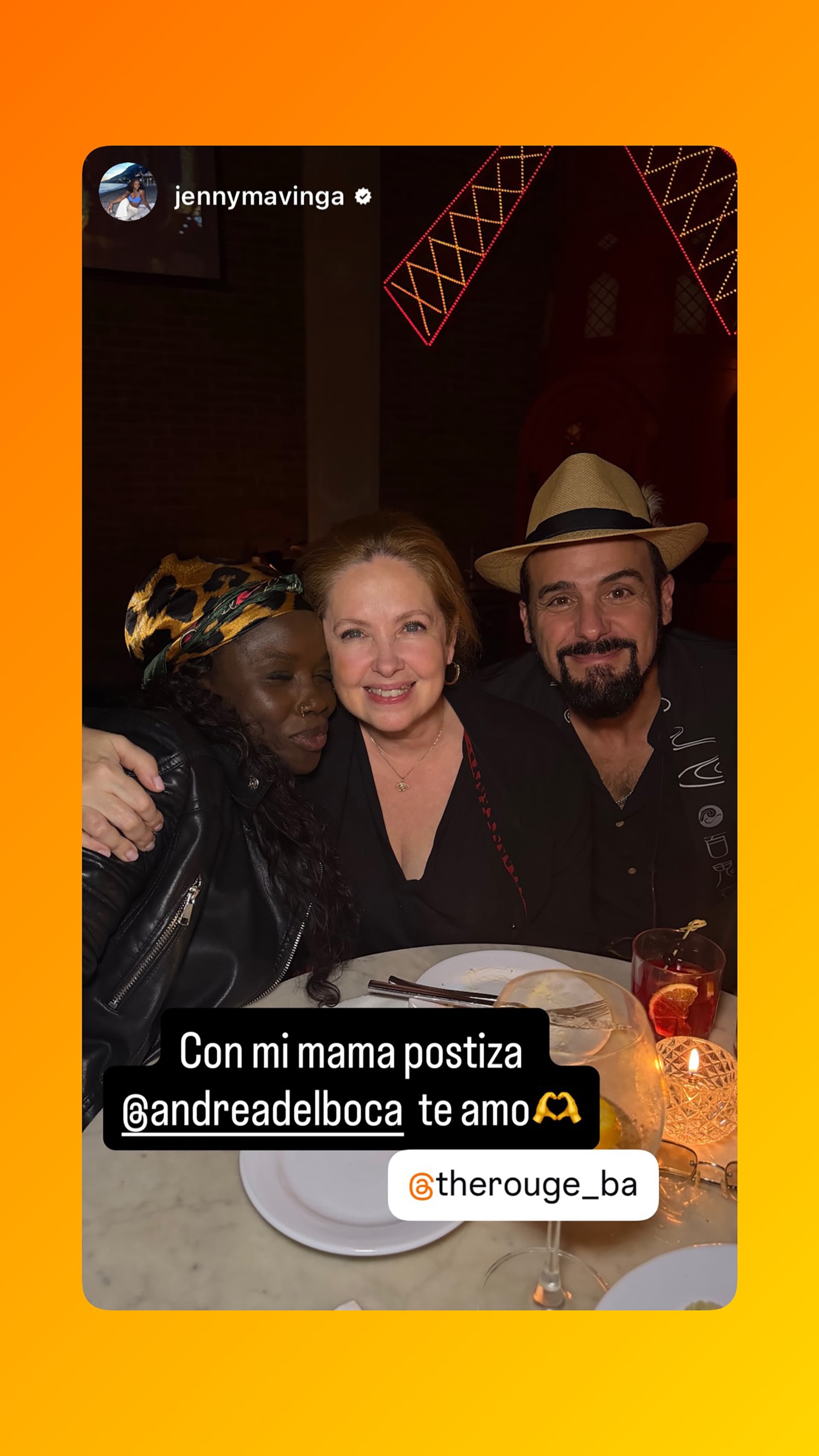 Jenny Mavinga compartió una tierna imagen junto a Andrea Del Boca, a quien llama cariñosamente su