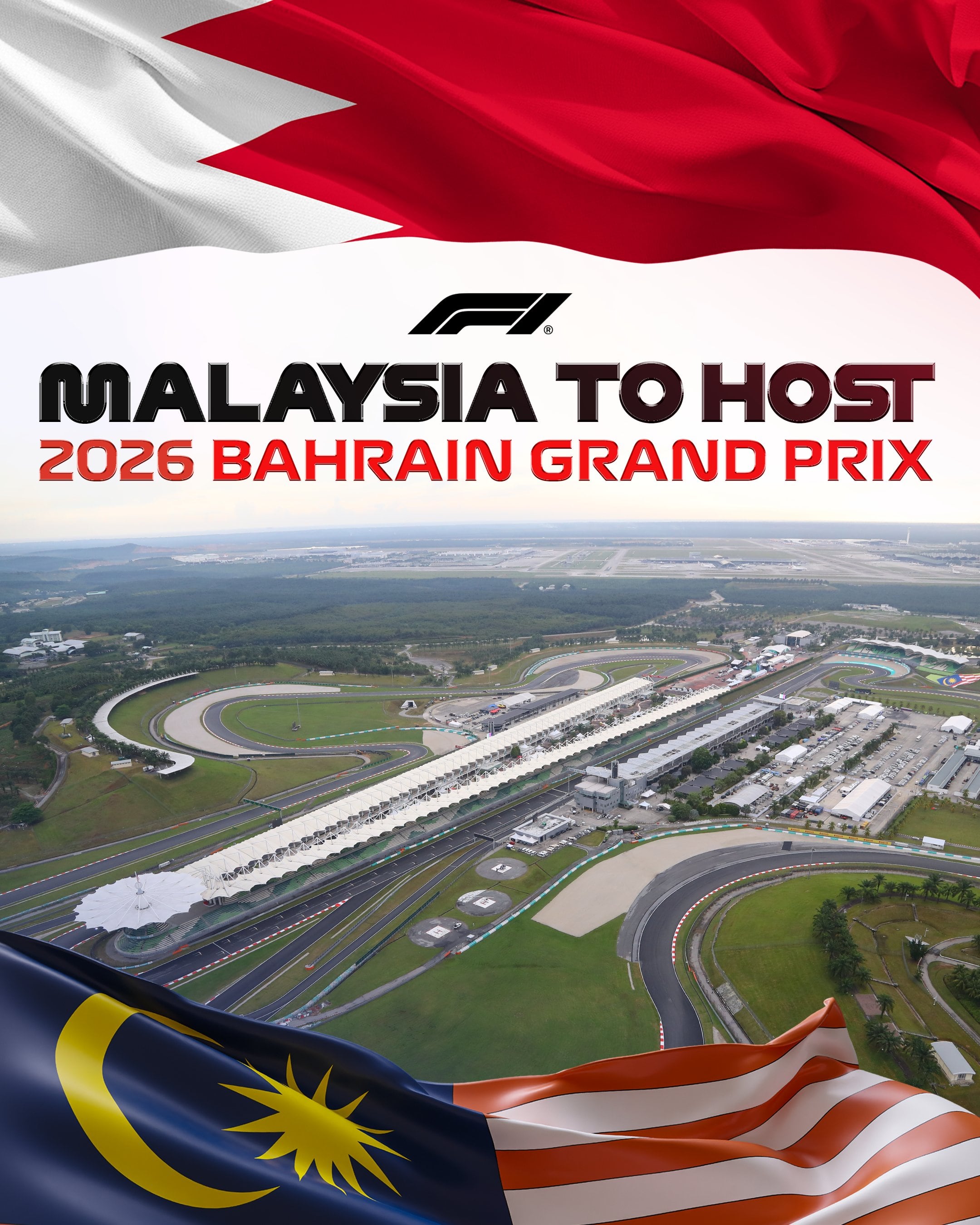 La F1 anunció que el circuito de Sepang, en Malasia, será la sede del GP de Baréin, suspendido por la guerra en Medio Oriente (@F1)