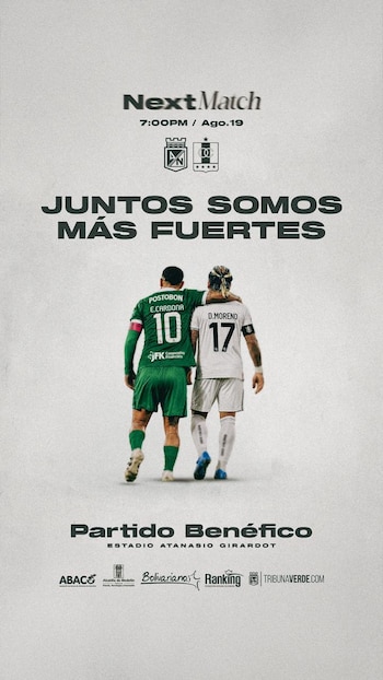 "Juntos Somos Más Fuertes", la iniciativa de Atlético Nacional y Once Caldas para recaudar donaciones que serán destinadas a las víctimas del terremoto en Colombia - crédito Atlético Nacional