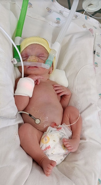 Milagros conoció a su bebé