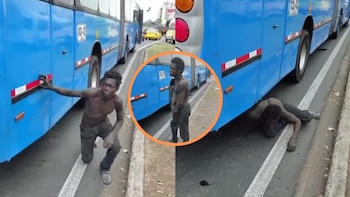 En video | El insólito escondite de un hombre en Cali estuvo a punto de causar un accidente: se durmió bajo un bus del MIO