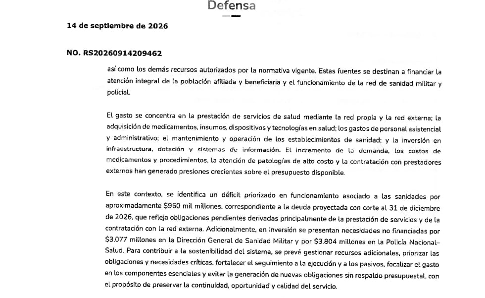 El sistema de salud de las Fuerzas Militares y la Policía Nacional atiende a militares, policías y sus familias bajo un régimen administrativo especial - crédito Cámara de Representantes/Ministerio de Defensa