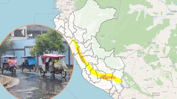 Tres mototaxis de desplazan por