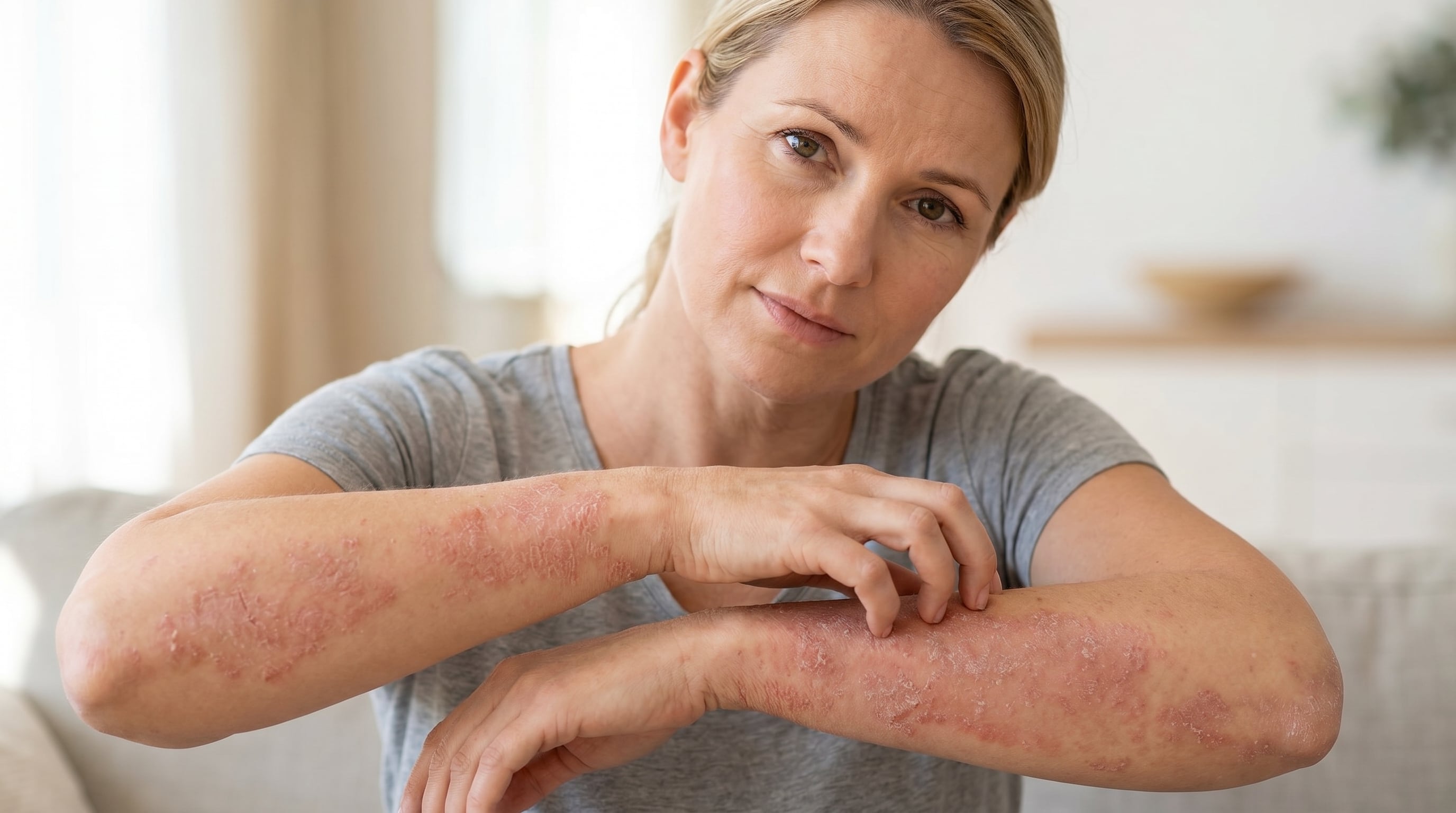 El eccema o dermatitis atópica se agrava bajo el estrés, con síntomas y tonalidades variables según el tipo de piel del paciente (Imagen Ilustrativa Infobae)