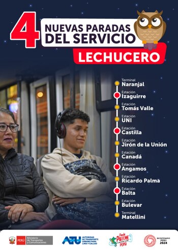 Nuevas paradas del Lechucero. |