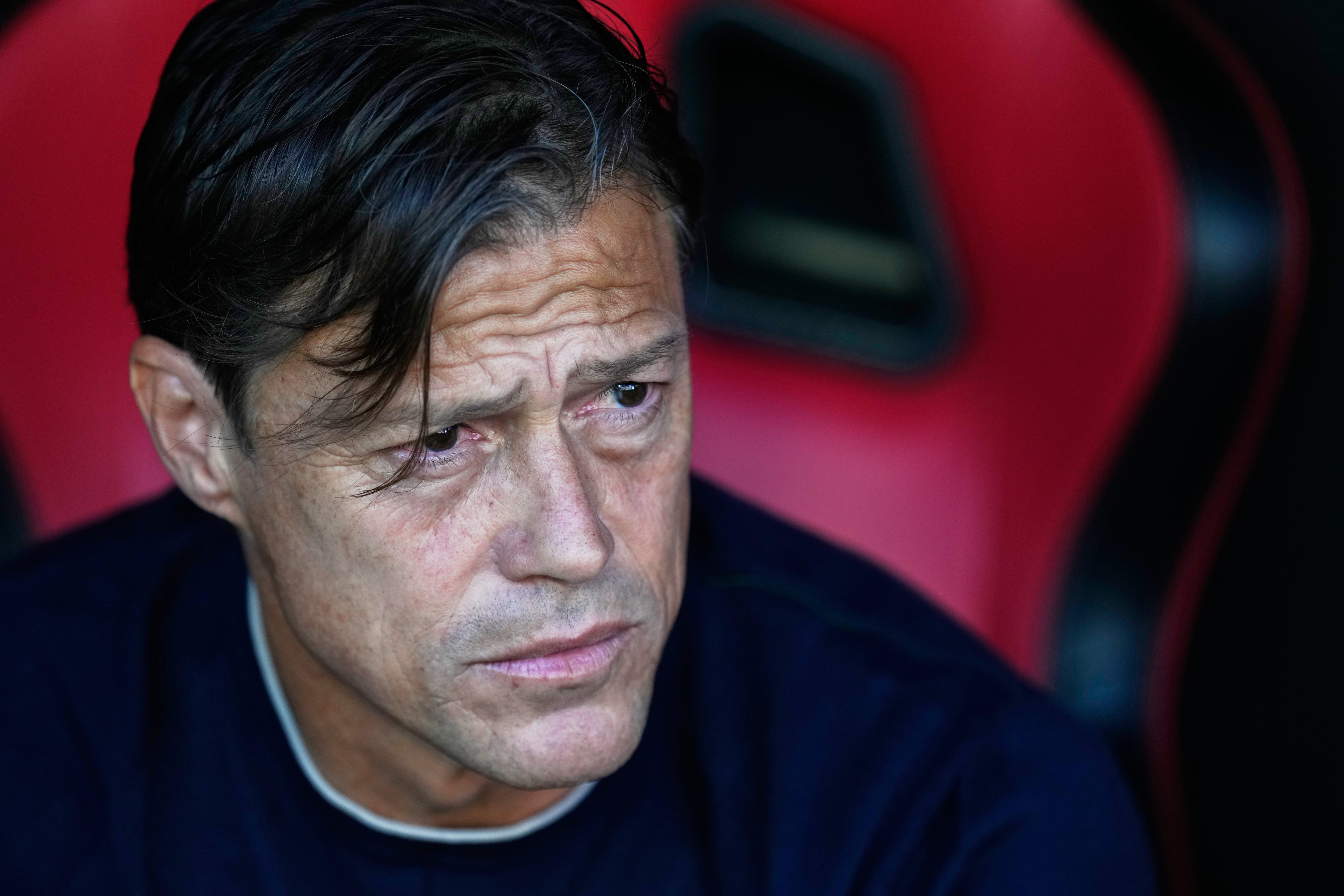 Almeyda viene de dirigir al Sevilla, de España (AP Foto/José Bretón)