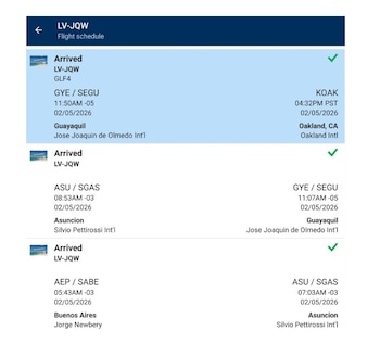 Vuelo de Claudio Chiqui Tapia