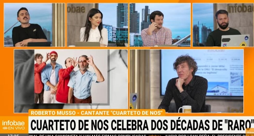 El cantante Roberto Musso participa en Infobae en VIvo