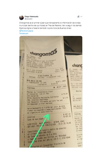 En este posteo, el intendente
