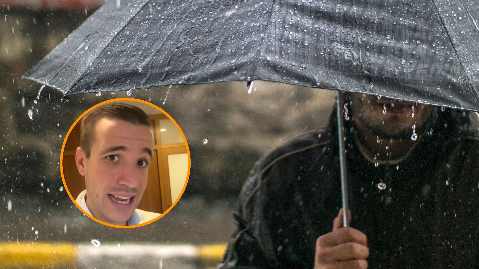 Juanma Lorente, abogado, explica cómo funciona el permiso por inclemencias meteorológicas. (Montaje Infobae España con imágenes de TikTok / @juanmalorentelaboralista)