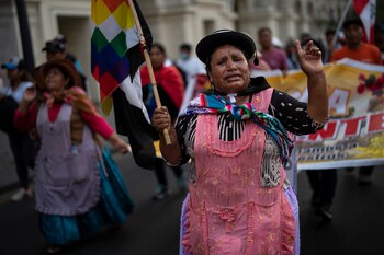 Manifestantes de oposición al gobierno