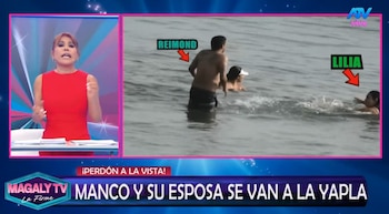 Magaly cuestiona a esposa de Manco por mantener cercanía tras infidelidad. Captura: Magaly Tv La Firme.