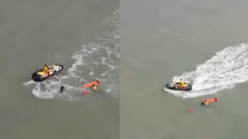 Drones, motos acuáticas y bomberos para rescatar a una mujer en playa de San Miguel