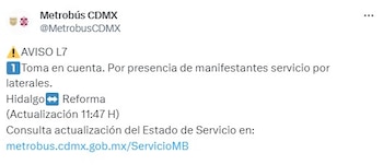 Manifestantes retrasan el servicio de