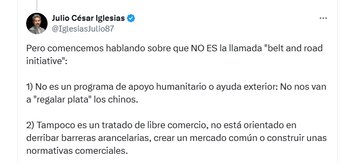 Julio César Iglesias, analista, advirtió
