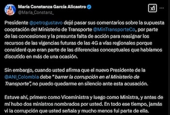 Exministra de Transporte María Constanza