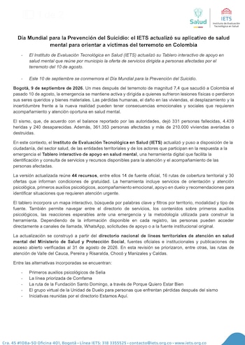 Un mes después del sismo, habilitaron 44 recursos de apoyo psicológico - crédito IETS