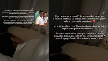 Dayana le puso a su hija la camisa que guardó de Martín Elias para que recordara su olor - crédito @dayanajaimes55/ Instagram