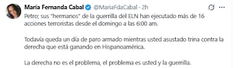 María Fernanda Cabal dijo que