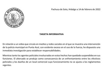 Comunicado del alcalde Sergio Baños. Foto: Twitter @sergiobanosr