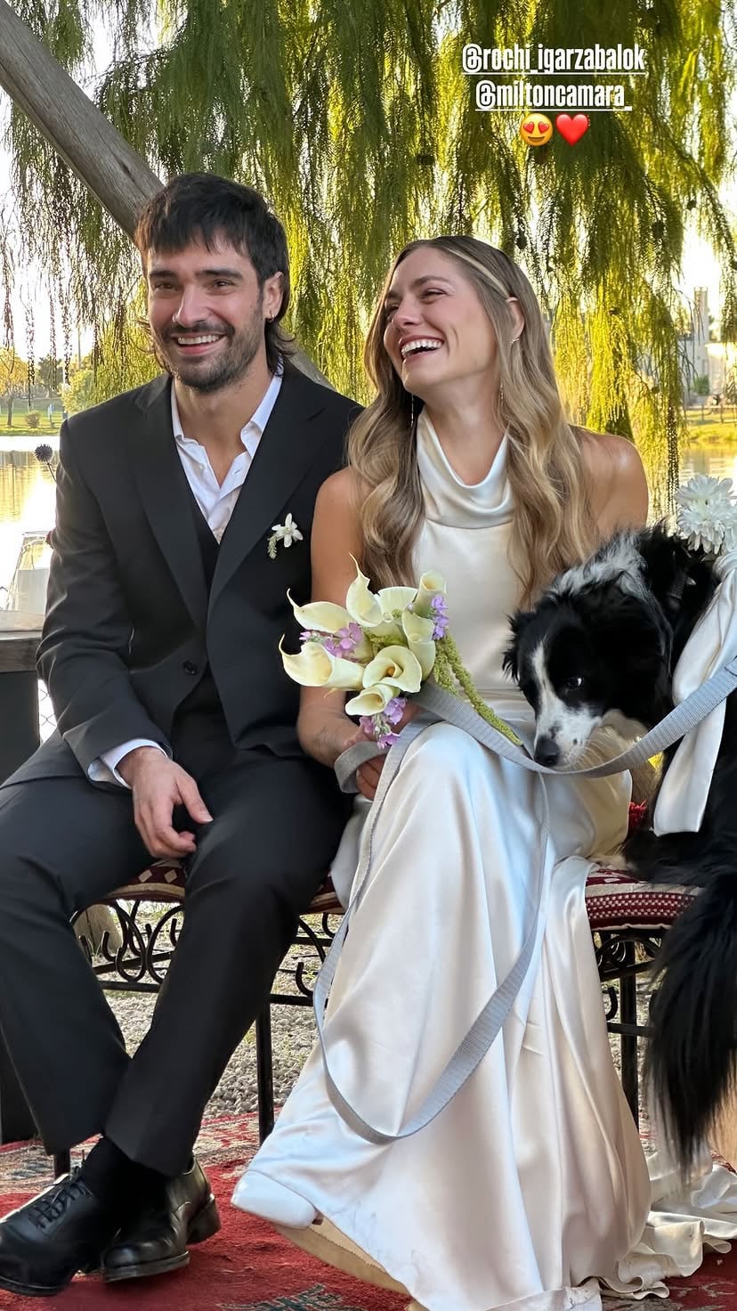 Rocío Igarzábal y Milton Cámara celebraron una boda doble con ceremonia íntima y fiesta al aire libre tras 12 años de relación