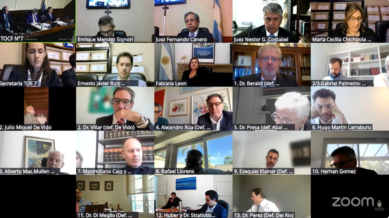 El juicio por la causa Cuadernos se realiza vía zoom