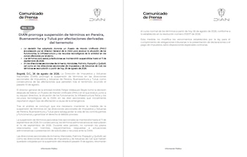 La prórroga de la Dian se definió tras evaluar las 10 seccionales afectadas, con revisión del estado de los funcionarios, la infraestructura física y los recursos tecnológicos - crédito Dian