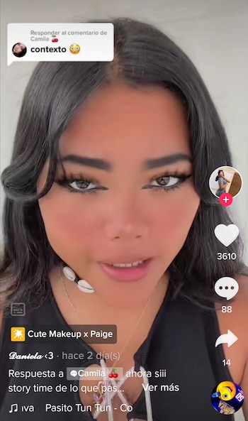TikTok de Daniela hablando del