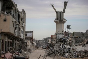 Los escombros de las casas