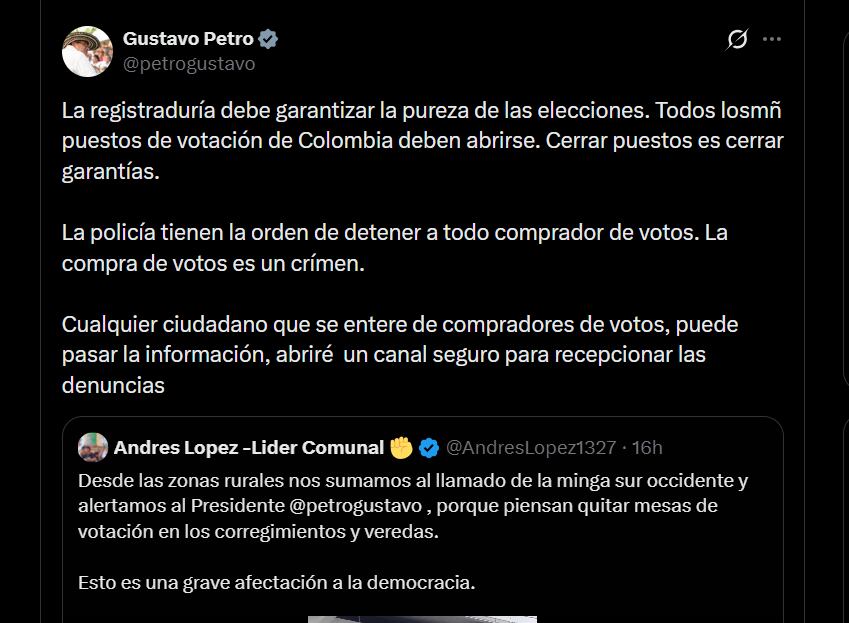 El Gobierno nacional impulsa la creación de un mecanismo seguro para denunciar la compra de votos en las elecciones de marzo y mayo - crédito X