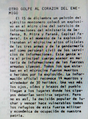 El comunicado sobre el atentado,