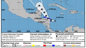 Depresión tropical 14 afectará a