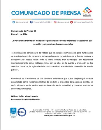 La Personería Distrital de Medellín