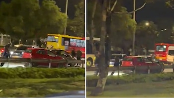 El siniestro vial ocurrió en la Autopista Norte con calle 153, en la localidad de Suba, en sentido norte-sur - crédito Captura video