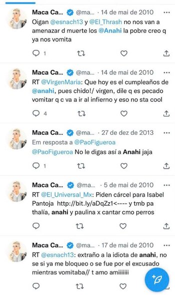 Los ácidos comentarios que Maca