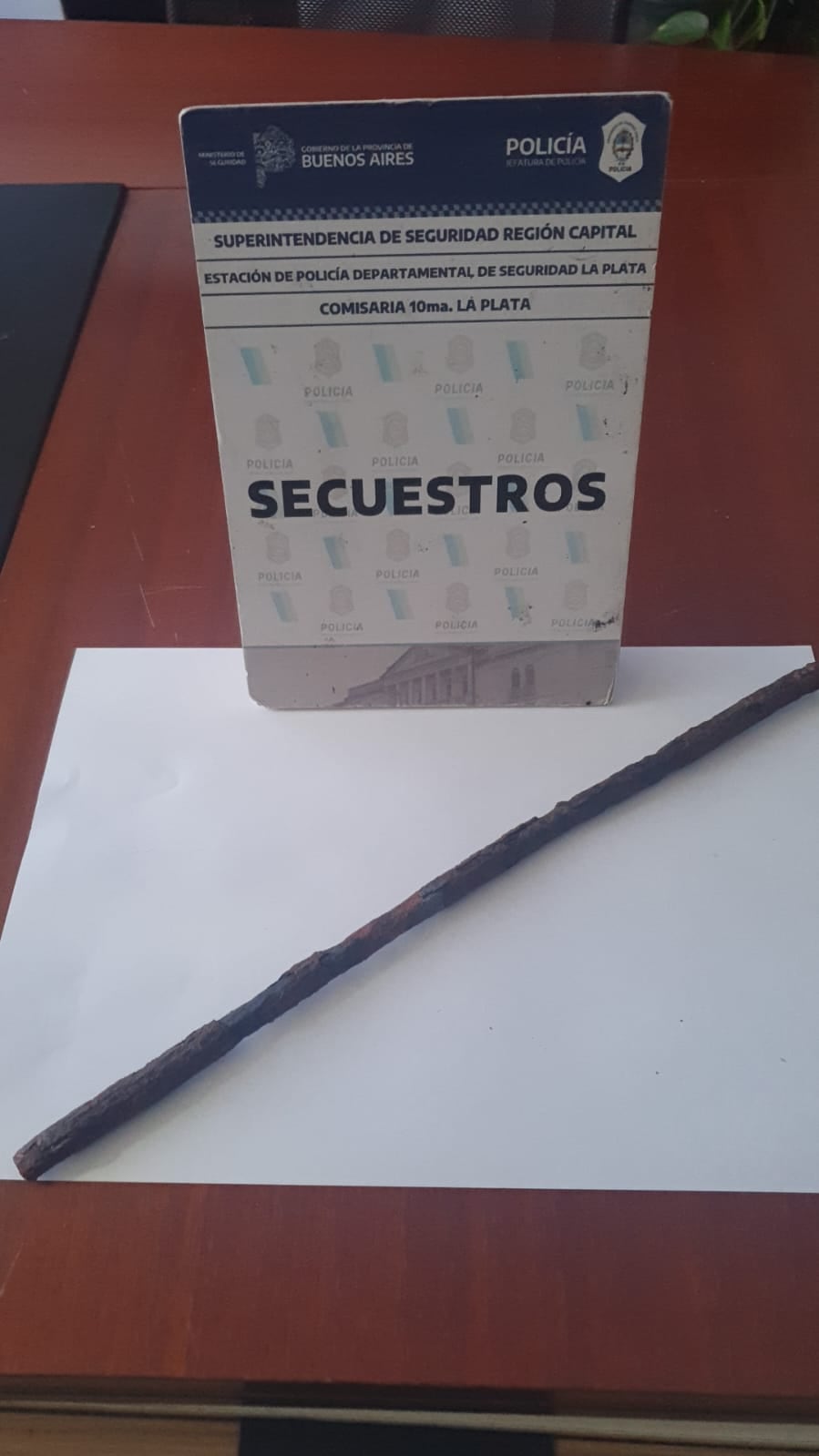 El arma con la que el delincuente golpeó a las víctimas de 64 y 63 años
(@Hechosanderecho)