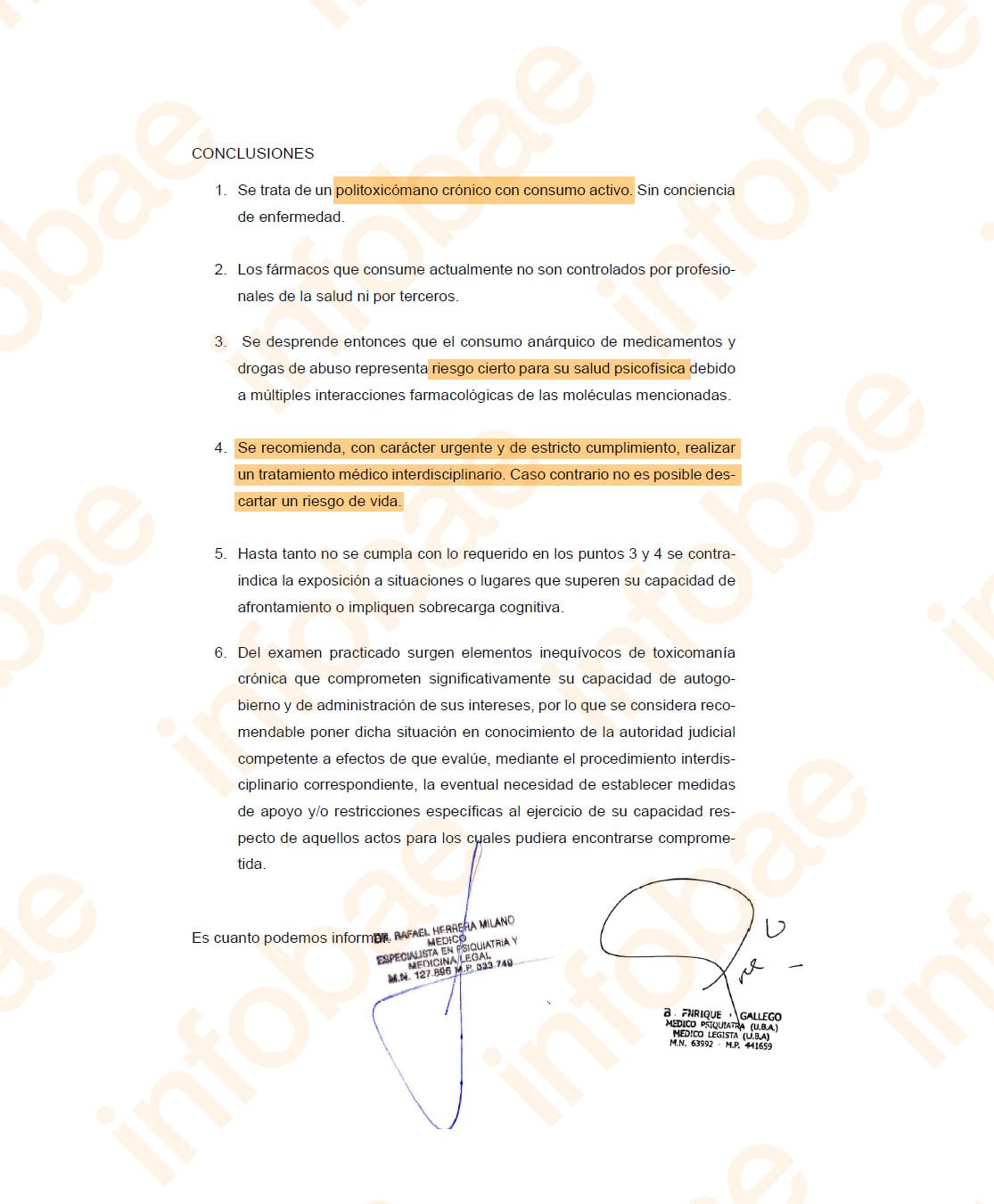 Las conclusiones de los especialistas