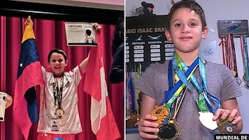 Niño genio que llevó al Perú al oro en Matemáticas en Singapur también brilla en natación y suma más de 80 medallas