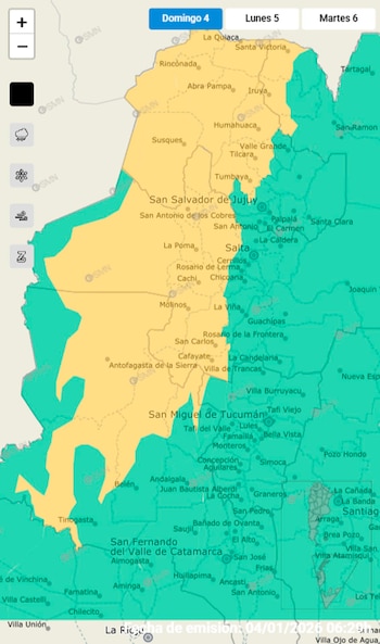 Alerta amarilla para el norte