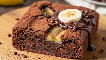 Receta de brownie de banana y cacao, rápida y fácil
